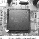 LSI chip with BGA contacts underneath