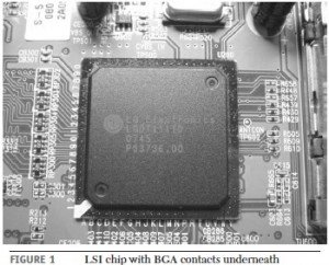 LSI-chip-with-BGA-contacts-underneath-300x242 Fixing A Broken Laptop